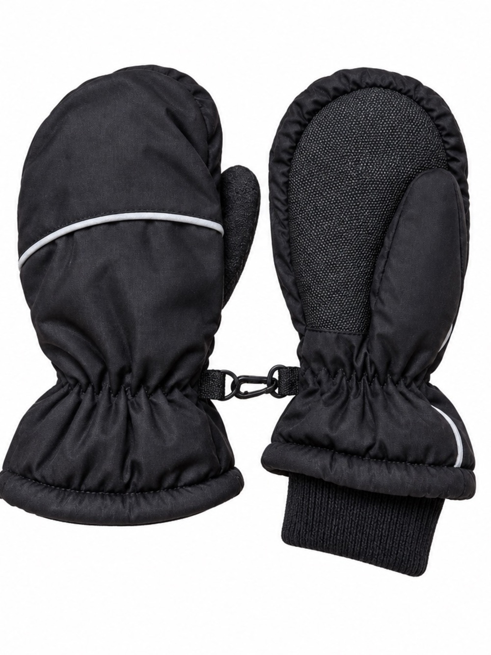 Kids Black and Gray Winter Mittens with 3M THINSULATE